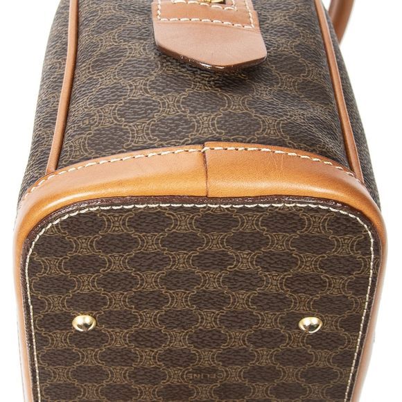 Celine Front Pocket Braided Tote Brown Macadam PVC Canvas A - Picture 8 of 10